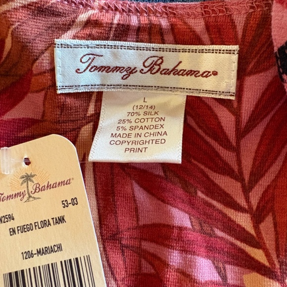 Tommy Bahama Maroon Floral Tank Shelf Bra Size L NWT - Picture 10 of 11